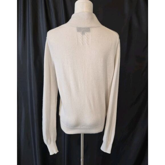 Sold! Nili Lotan Womens Designer Cream Beacon 100% Cashmere Sweater Small - Picture 7 of 10